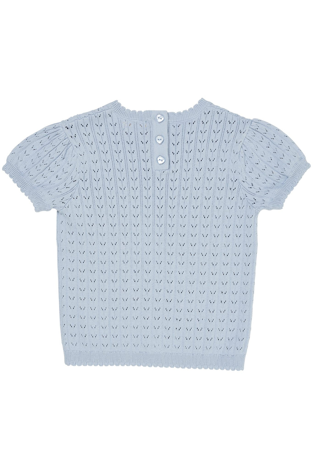 POINTELLE BLUSE - DUSTY BLUE