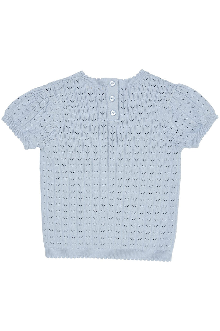 POINTELLE BLUSE - DUSTY BLUE