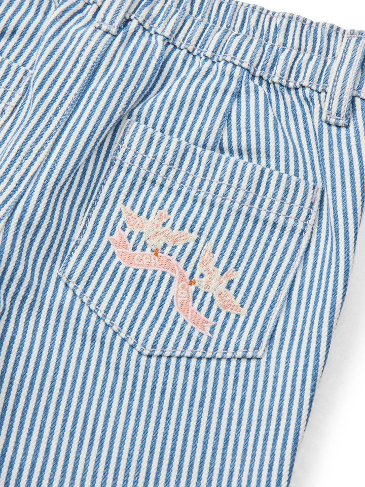 STRIBET DENIM BUKS M BRODERI - DENIM BLUE STRIPE