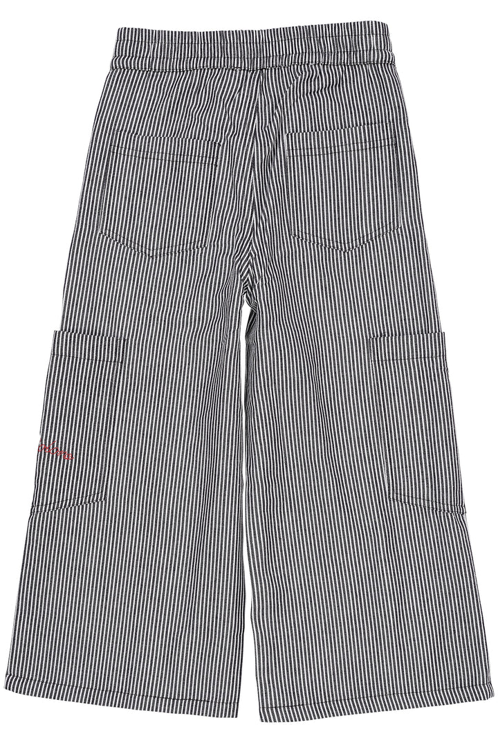 STRIBET LØSE BUKSER - NAVY STRIPE