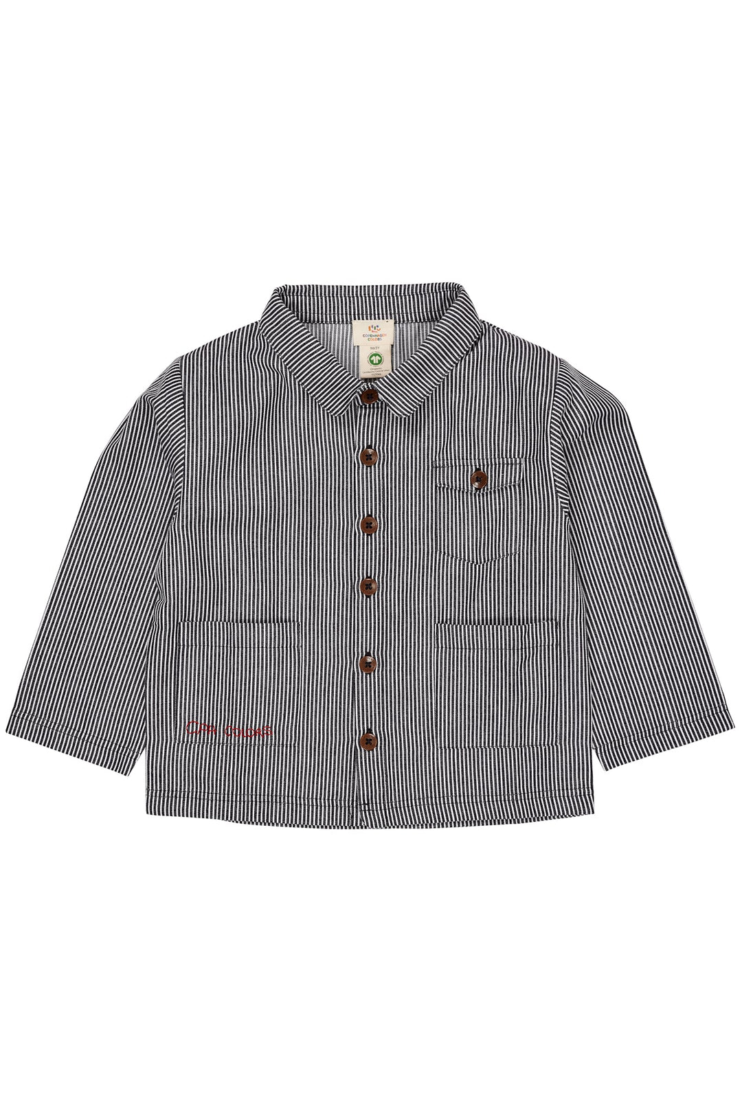 STRIBET TWILL JAKKE - NAVY STRIPE