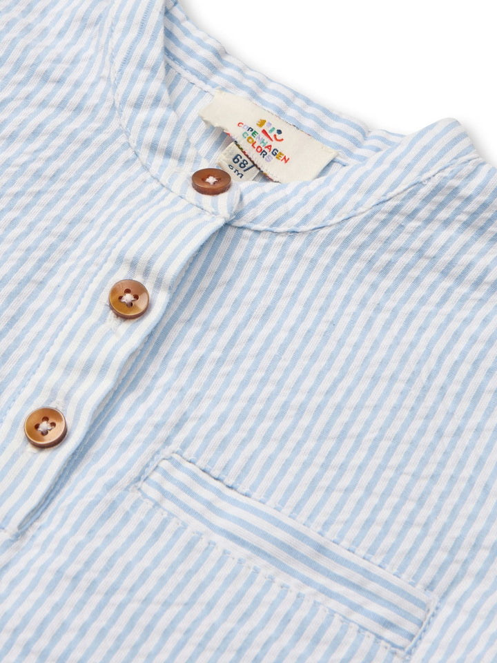 BÆK AND BØLGE BABY SET - SKY BLUE W CREAM STRIPE