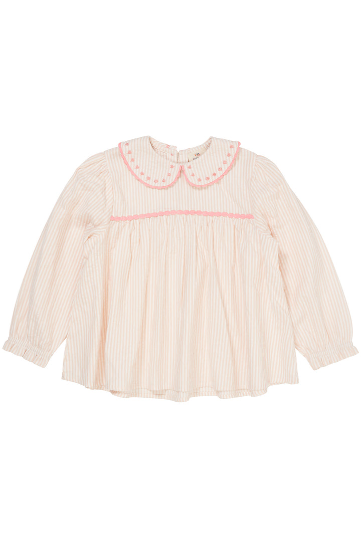 TUNIKA M. HJERTER - DUSTY ROSE W CREAM STRIPE W PINK