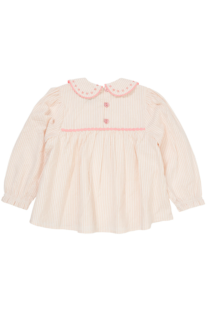 TUNIKA M. HJERTER - DUSTY ROSE W CREAM STRIPE W PINK
