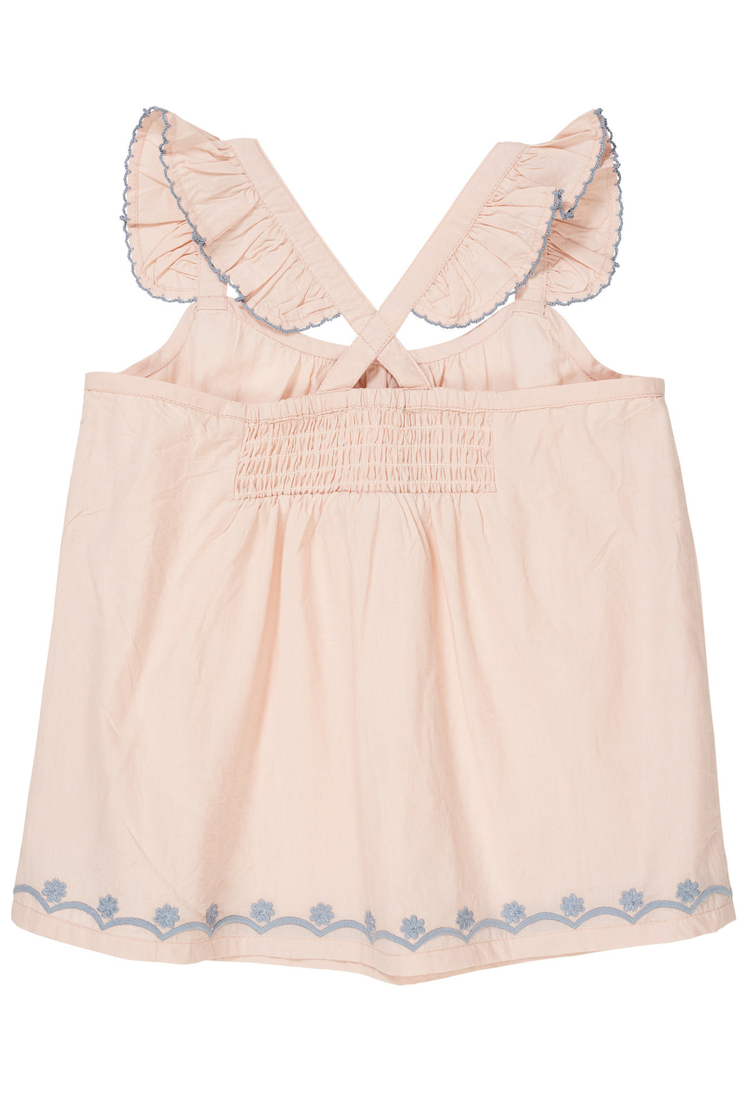 POPLIN FRILL TOP M. BRODERI - DUSTY ROSE COMB