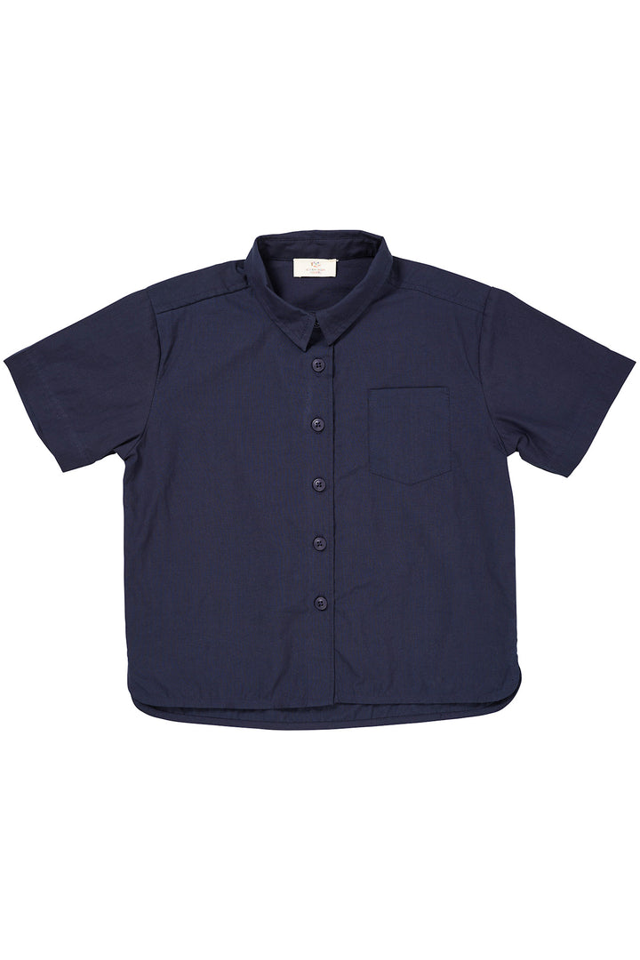 POPLIN T-SHIRT - NAVY