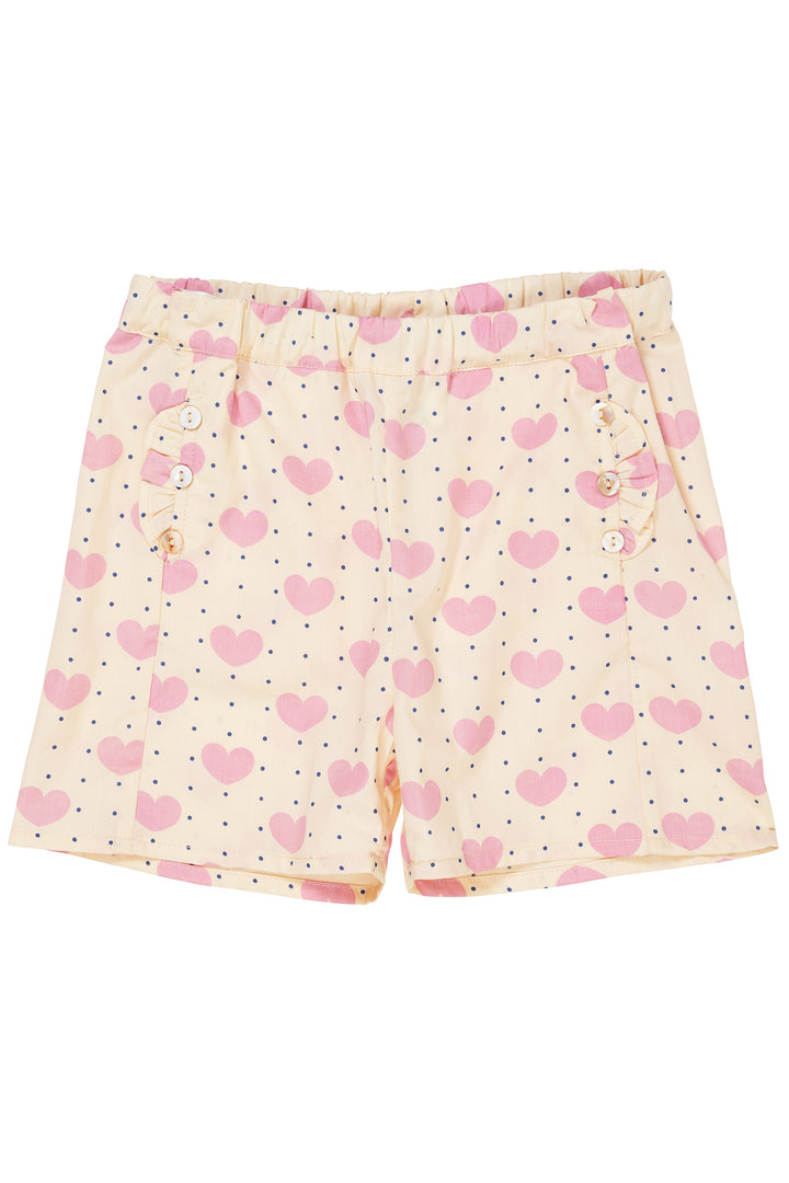 HJERTE SHORTS M. FLÆSE LOMMER - HEART AOP