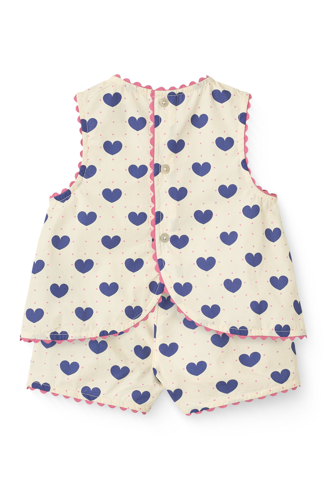 BLUSE OG SHORTS SET M. HJERTER - HEART AOP OCEAN