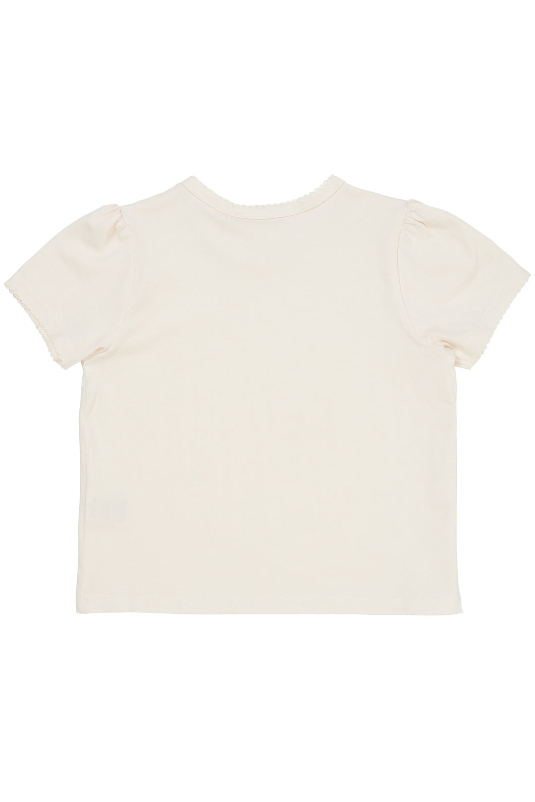 T-SHIRT MED FLÆSE ÆRME - CREAM