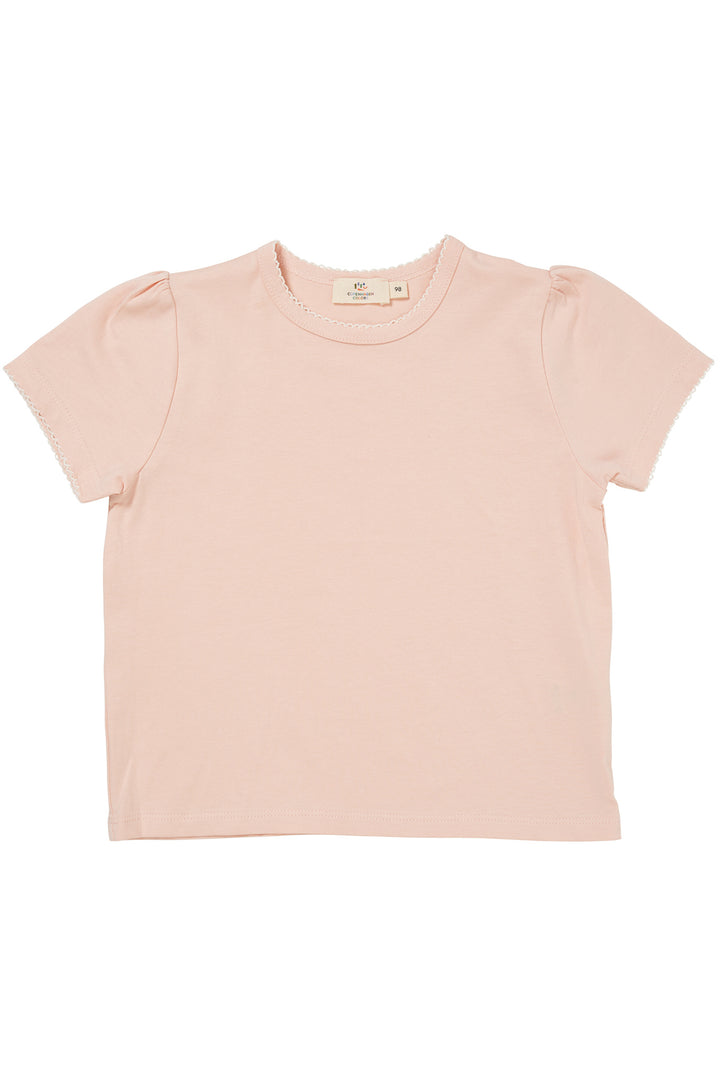 T-SHIRT MED FLÆSE ÆRME - DUSTY ROSE