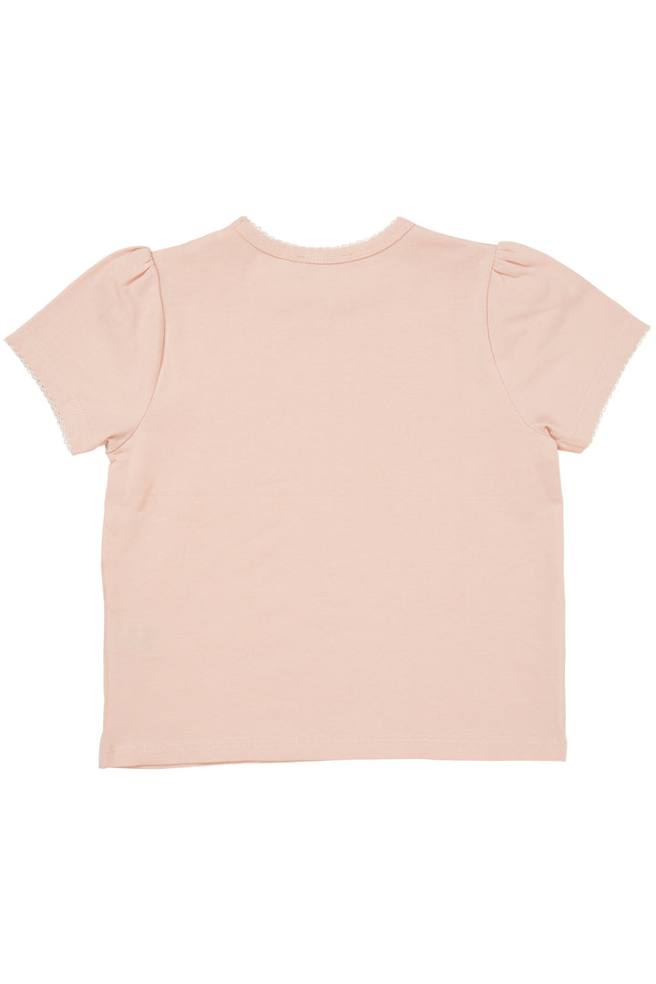 T-SHIRT MED FLÆSE ÆRME - DUSTY ROSE