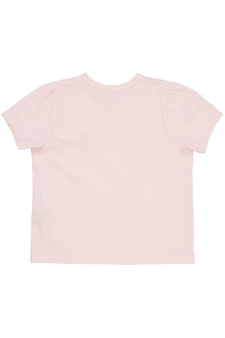 STRIBET T-SHIRT M. FLÆSE ÆRMER - BALLERINA/CREAM STRIPE