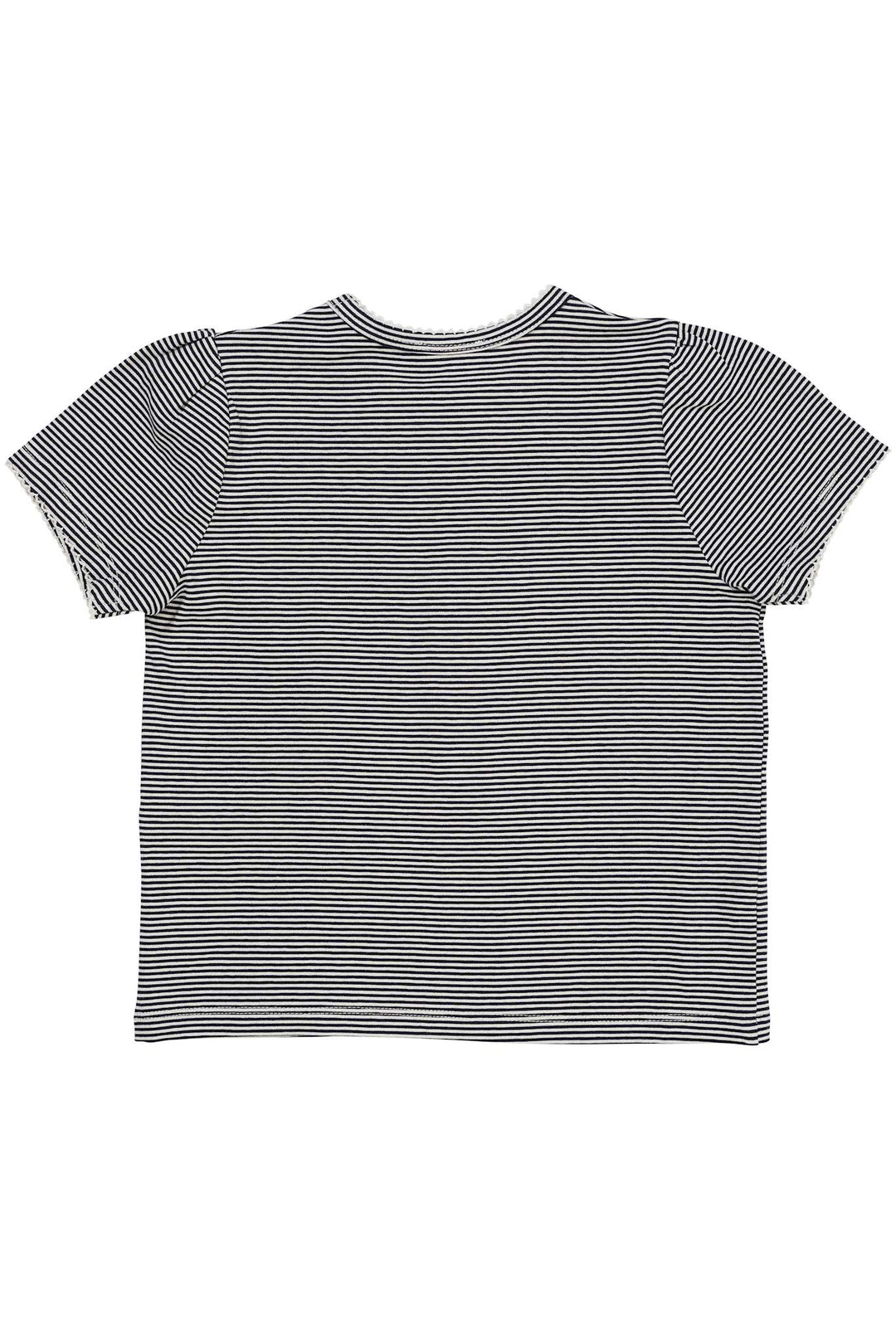STRIBET T-SHIRT M. FLÆSE ÆRMER - NAVY/CREAM STRIPE