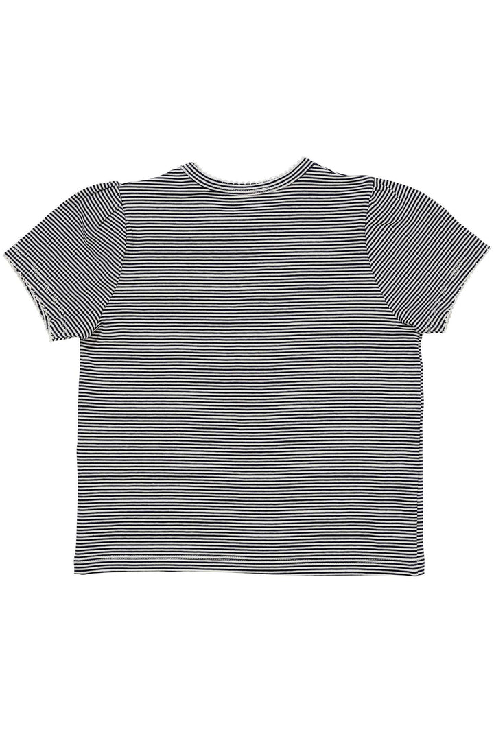 STRIBET T-SHIRT M. FLÆSE ÆRMER - NAVY/CREAM STRIPE
