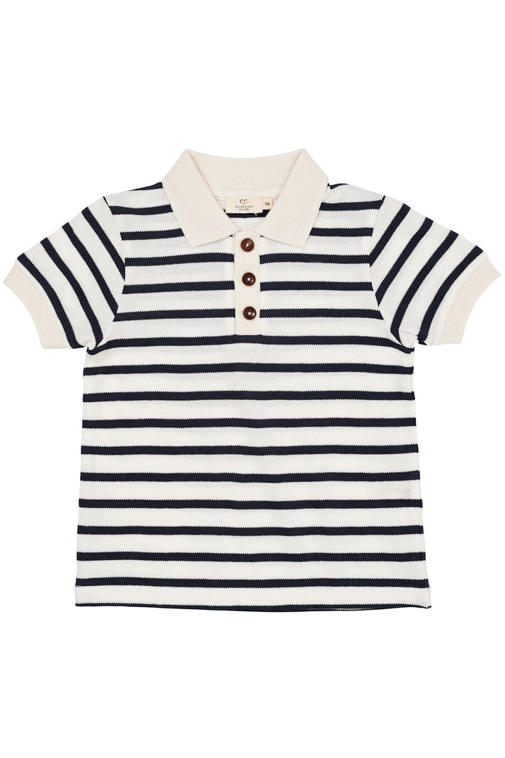 STRIBET POLO T-SHIRT - NAVY STRIPE