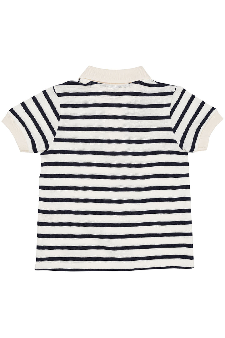 STRIBET POLO T-SHIRT - NAVY STRIPE