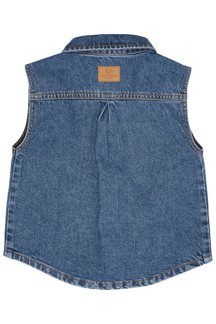 ORGANIC BOYISH DENIM VEST - INDIGO BLUE WASHED