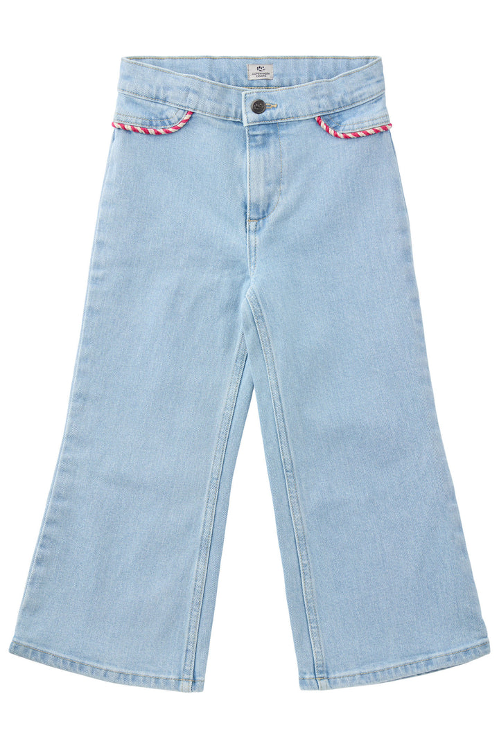 DENIM BUKSER MED REB - LT BLUE INDIGO WASHED
