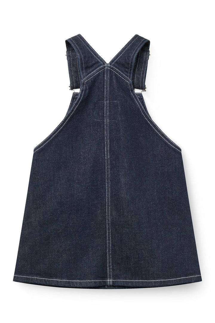 Økologisk Denim Spencerkjole m. Hjert - Raw Denim