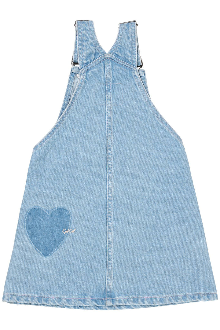 DENIM SPENCER KJOLE M HJERTE - SUPER LT BLUE INDIGO WASHED