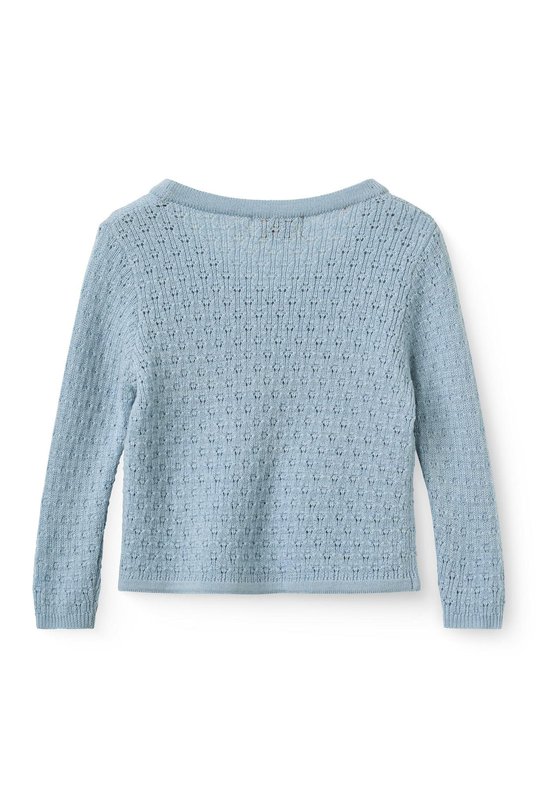 Merino Baby Cardigan Med Skrå Lukning - Dusty Blue