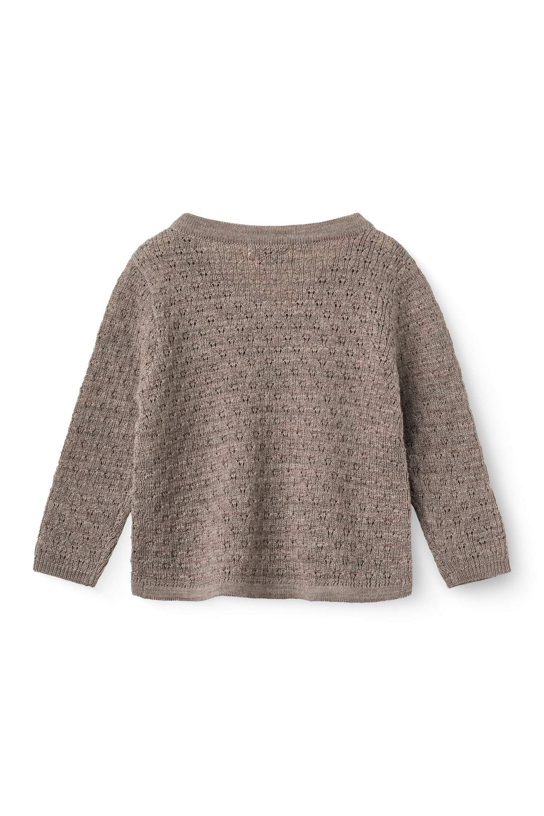 Merino Baby Cardigan Med Skrå Lukning - Natural Melange