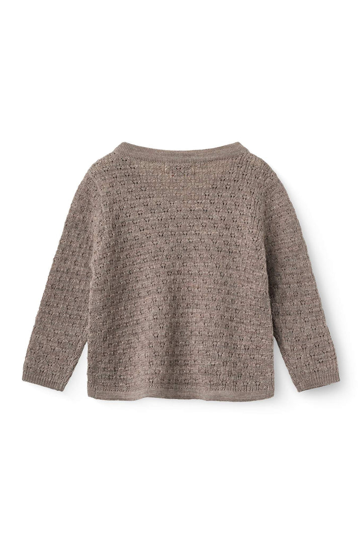 Merino Baby Cardigan Med Skrå Lukning - Natural Melange