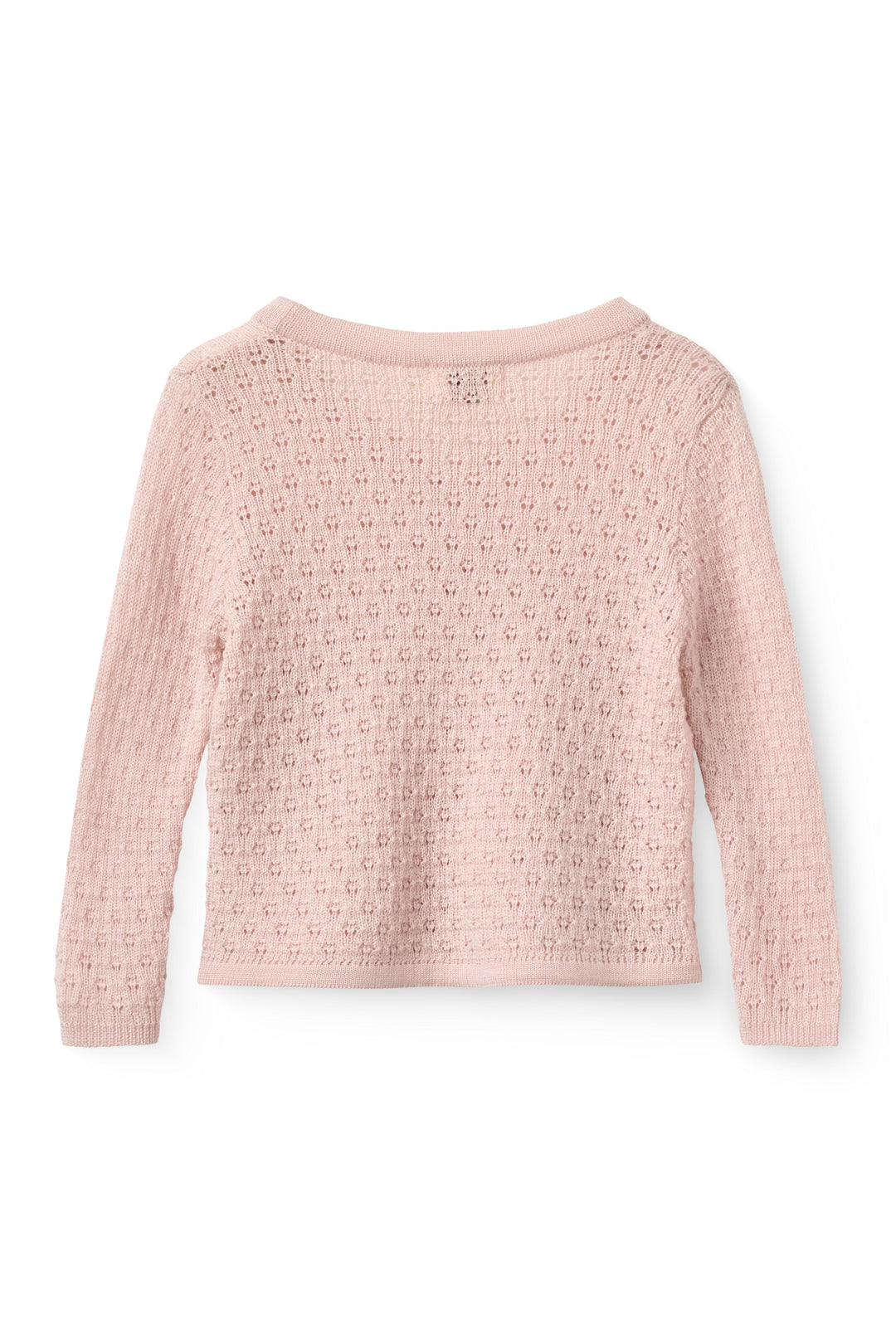Merino Baby Cardigan Med Skrå Lukning - Soft Pink