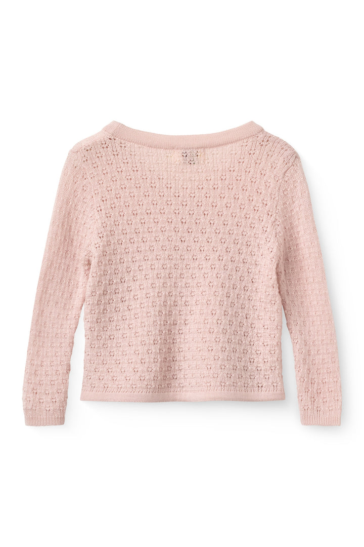 Merino Baby Cardigan Med Skrå Lukning - Soft Pink