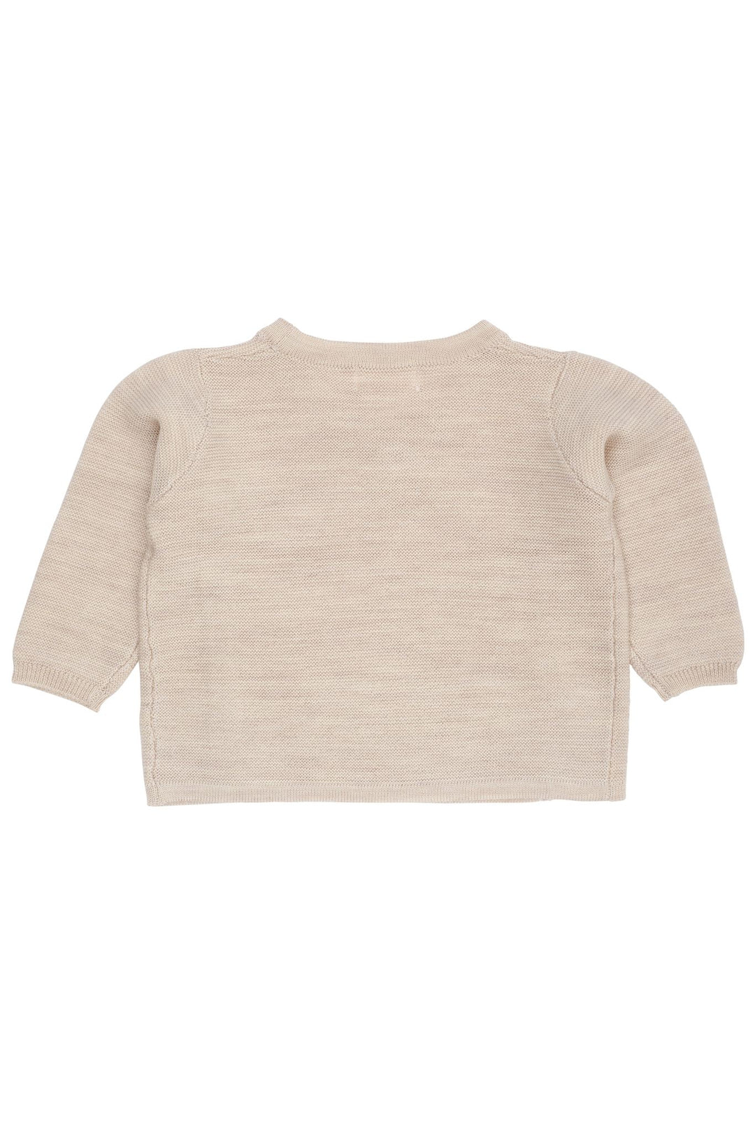 VRANGSTRIKKET BABY CARDIGAN I MERINOULD - PALE CREAM MEL