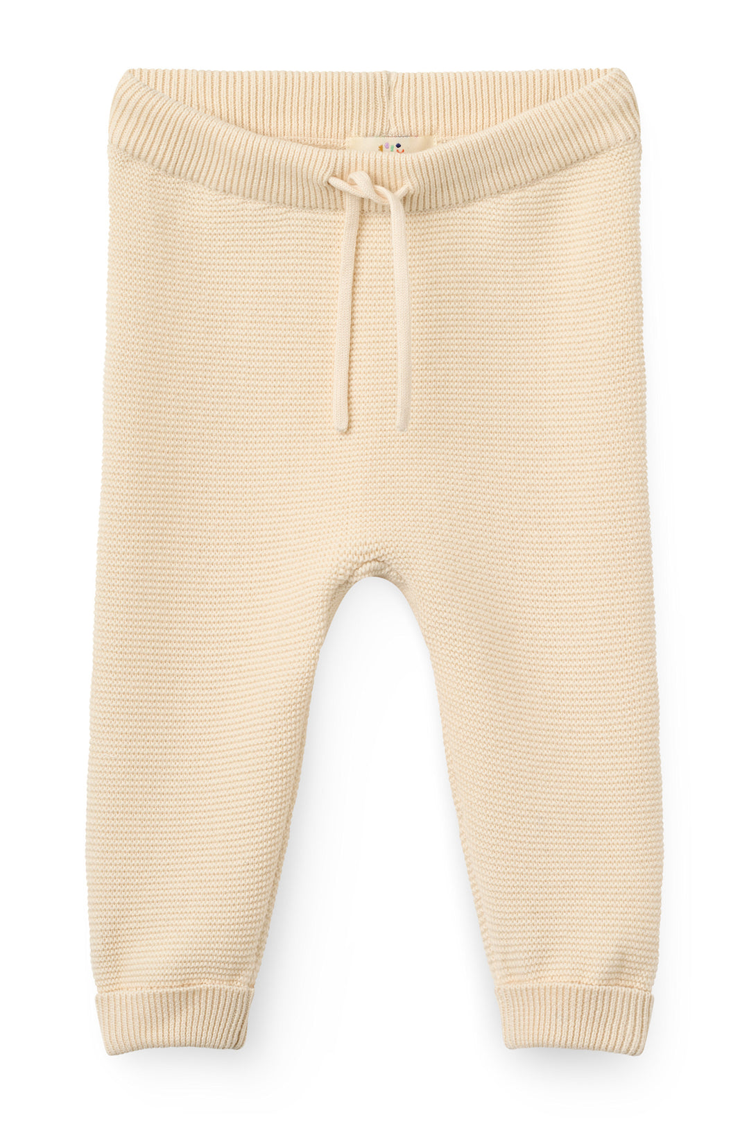 Bomuldstrikket baby bukser - CREAM