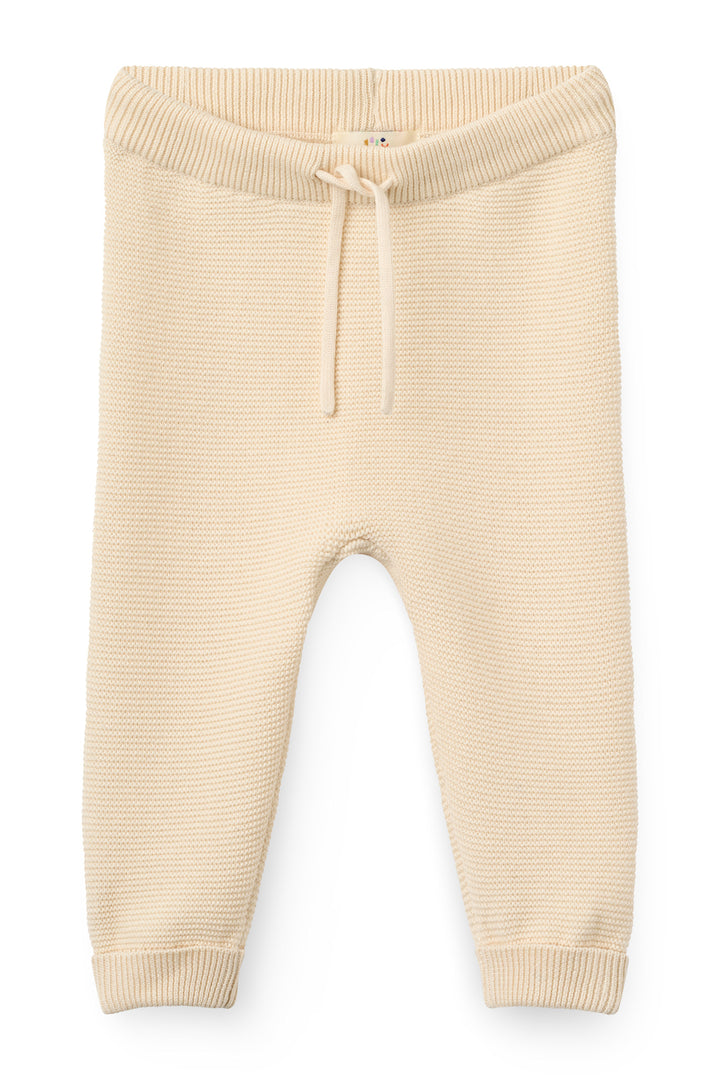 Bomuldstrikket baby bukser - CREAM