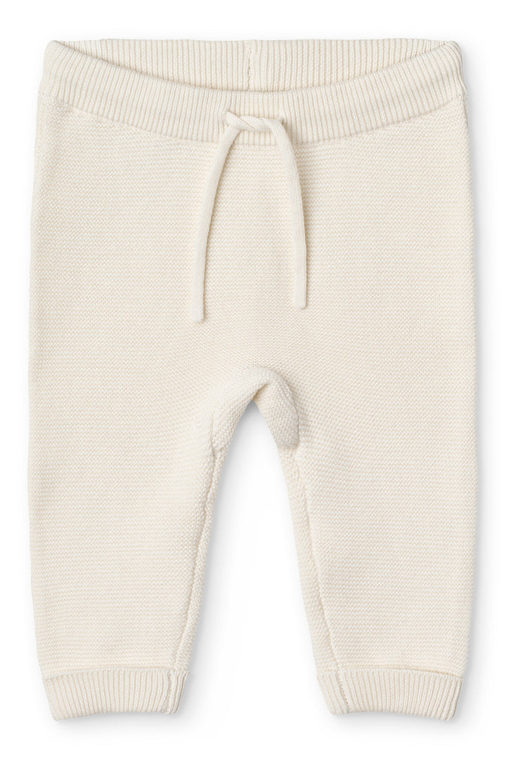 Bomuldstrikket baby bukser - CREAM