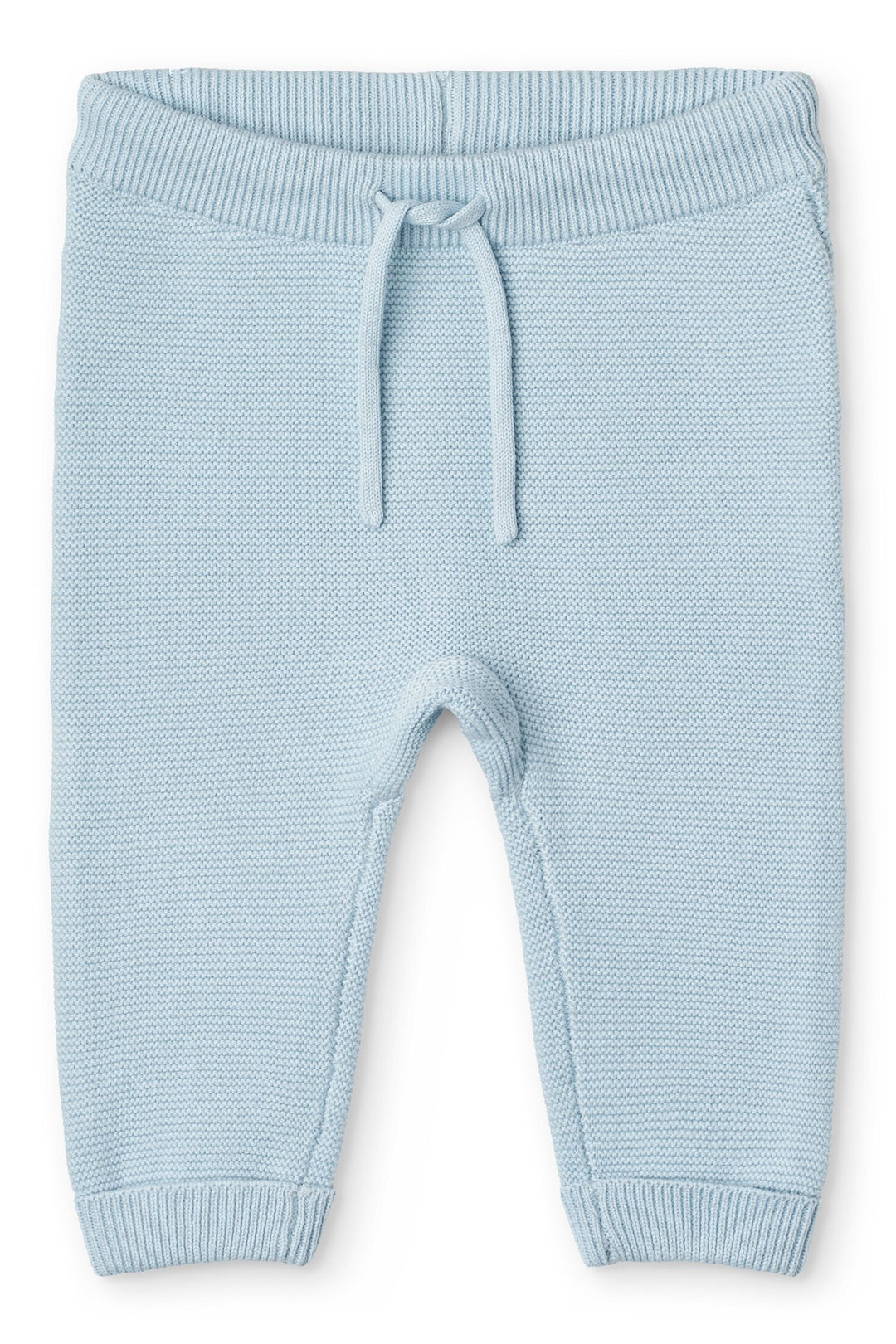 Bomuldstrikket baby bukser - DUSTY BLUE