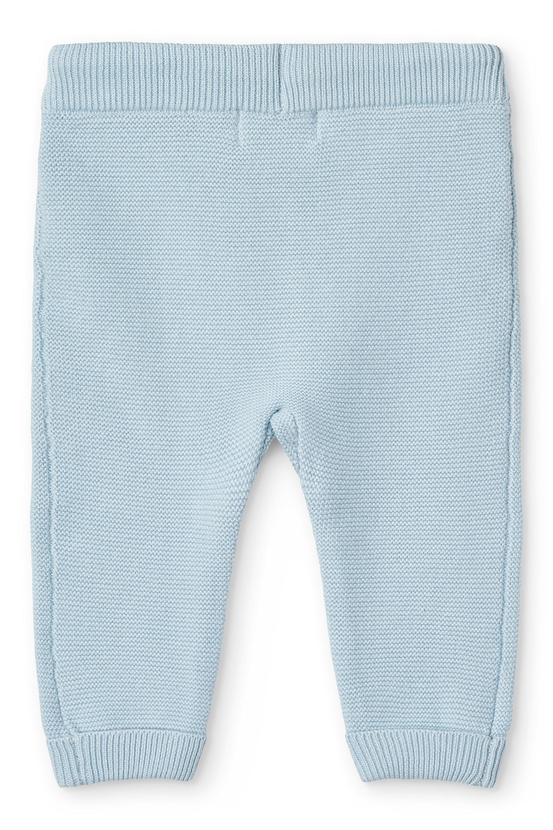 Bomuldstrikket baby bukser - DUSTY BLUE