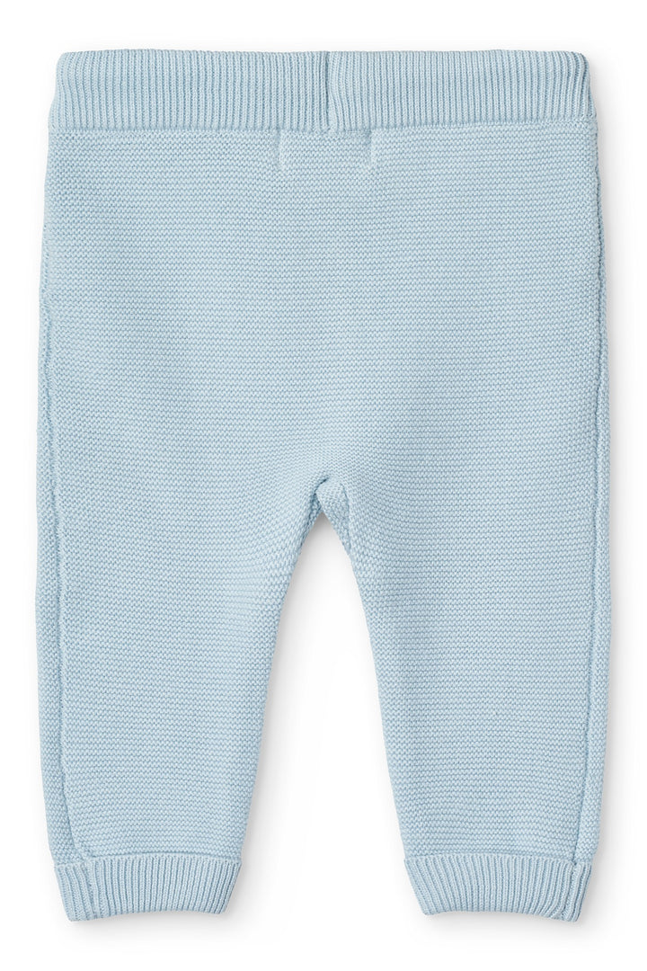 Bomuldstrikket baby bukser - DUSTY BLUE