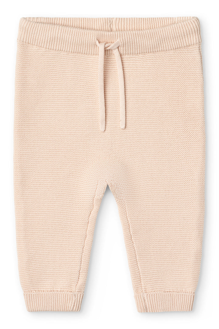 Bomuldstrikket baby bukser - SOFT PINK