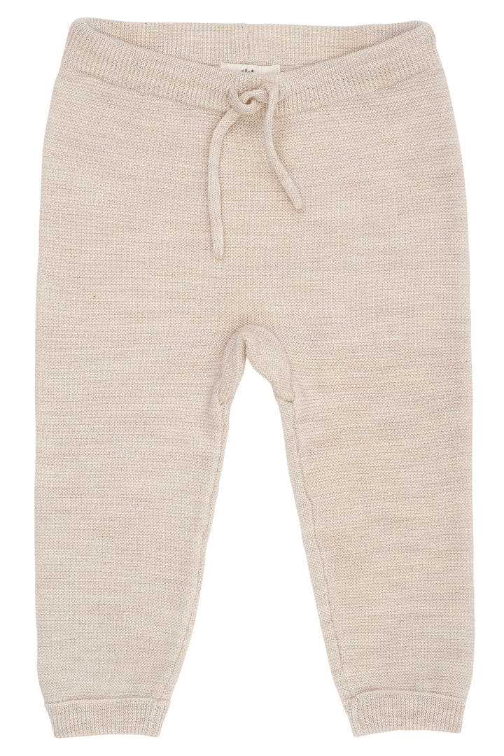 VRANGSTRIKKET BABY BUKS I MERINOULD - PALE CREAM MEL
