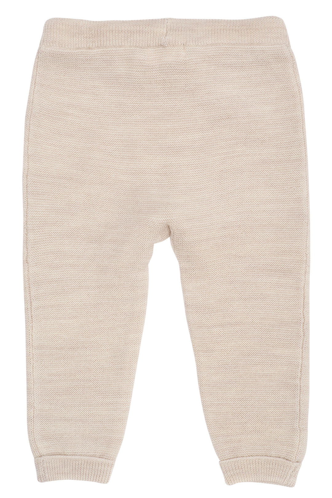 VRANGSTRIKKET BABY BUKS I MERINOULD - PALE CREAM MEL