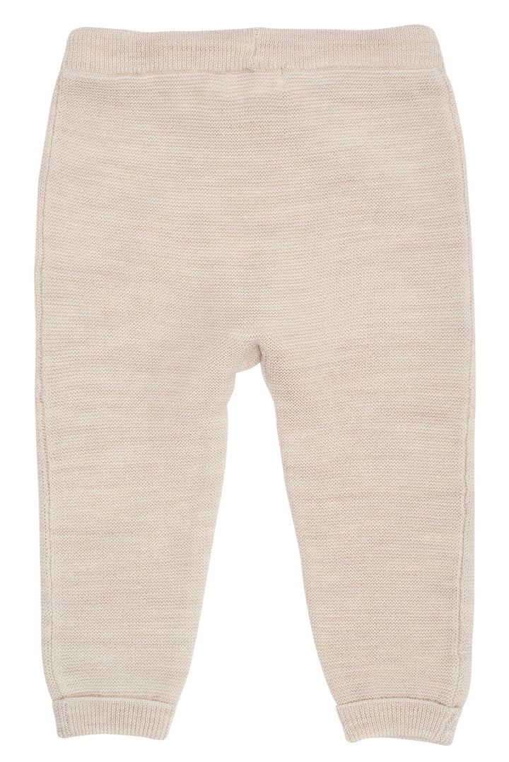 VRANGSTRIKKET BABY BUKS I MERINOULD - PALE CREAM MEL