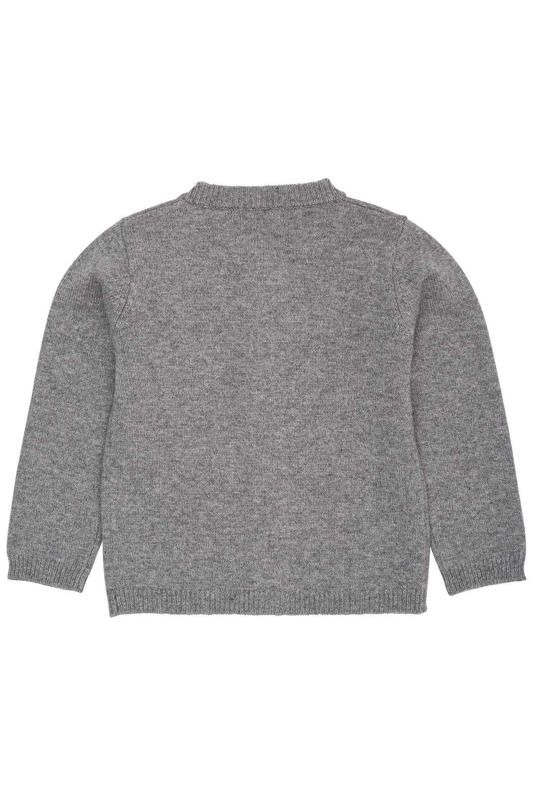 CASHMERE CARDIGAN M POPLIN SLØJFE - DK GREY MEL./CREAM COMB.