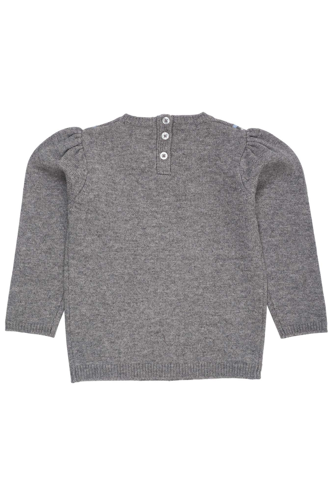 CASHMERE BLUSE M KRAVE - DK GREY/BLUE COMB.