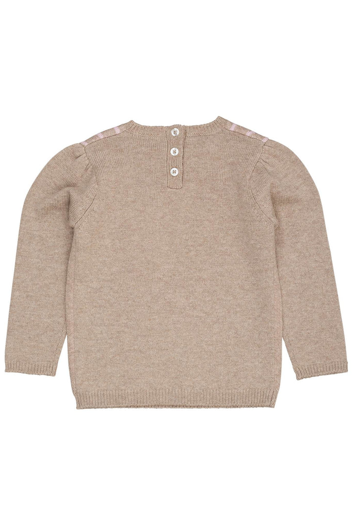 CASHMERE SLØJFE BLOUSE - SAND/BUBBLEGUM COMB.