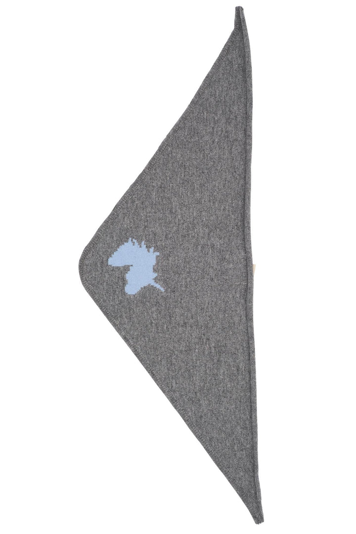 CASHMERE IKON TØRKLÆDE - DK GREY MEL./BLUE