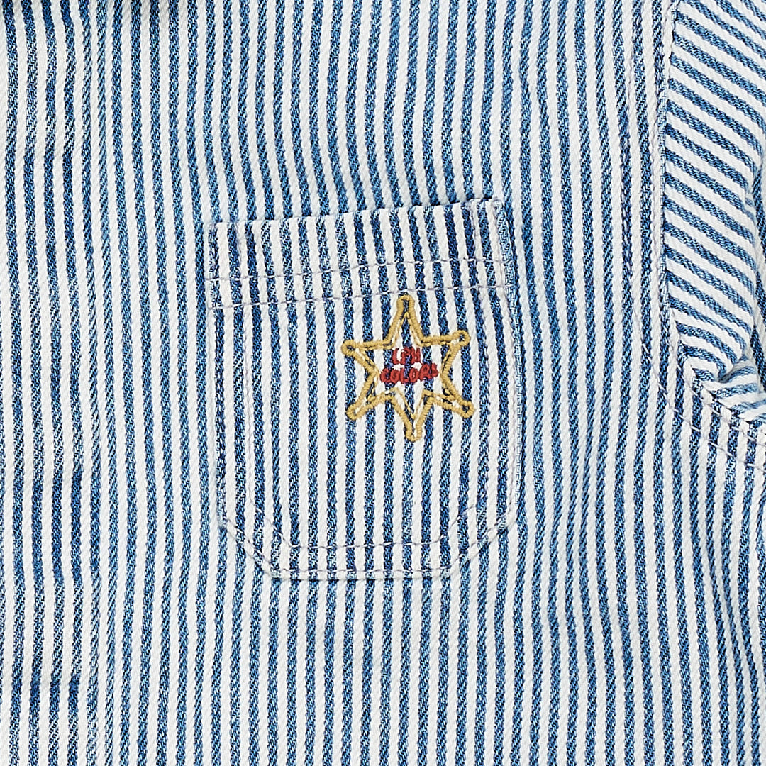 STRIBET TWILL SKJORTE - DENIM BLUE STRIPE
