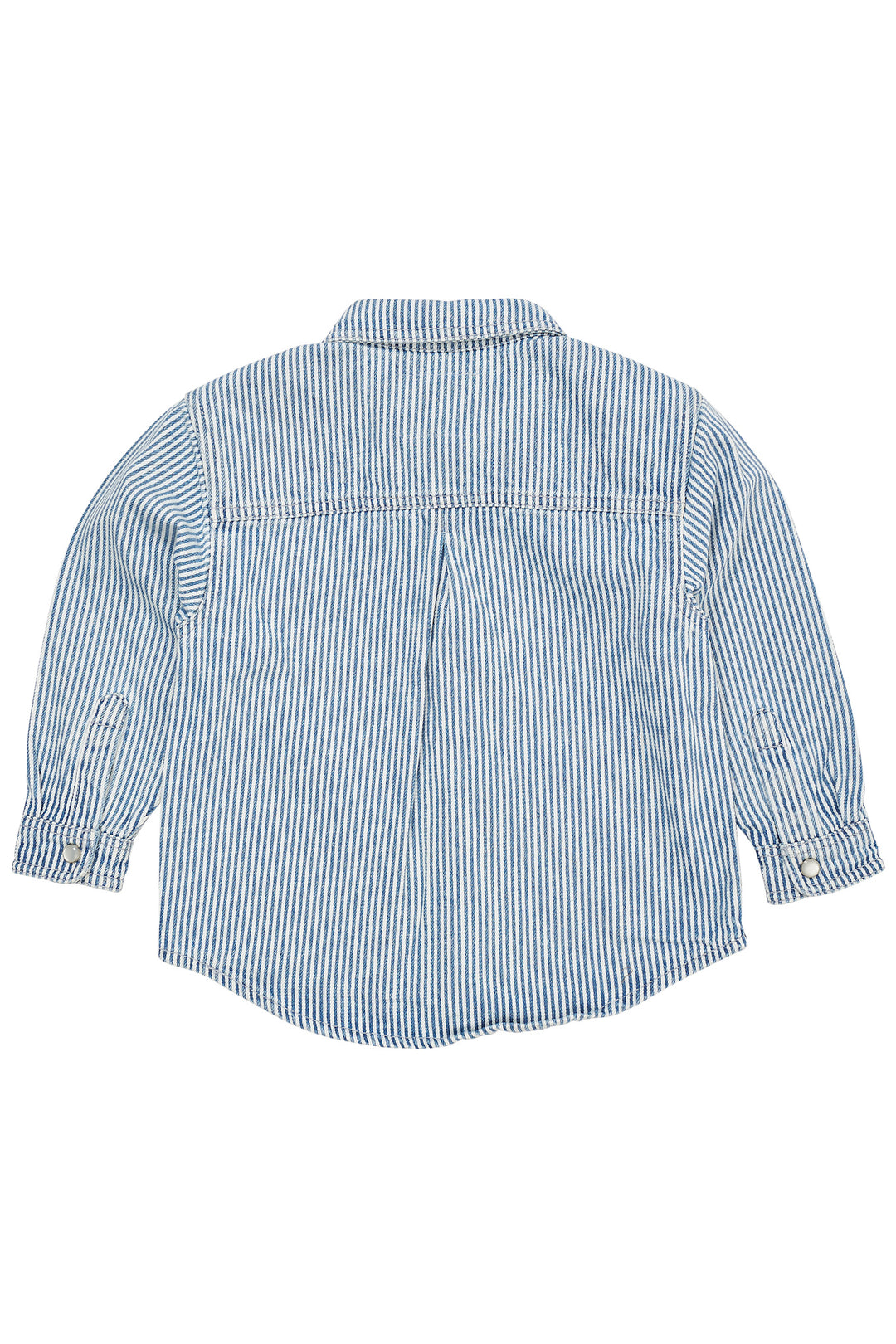 STRIBET TWILL SKJORTE - DENIM BLUE STRIPE
