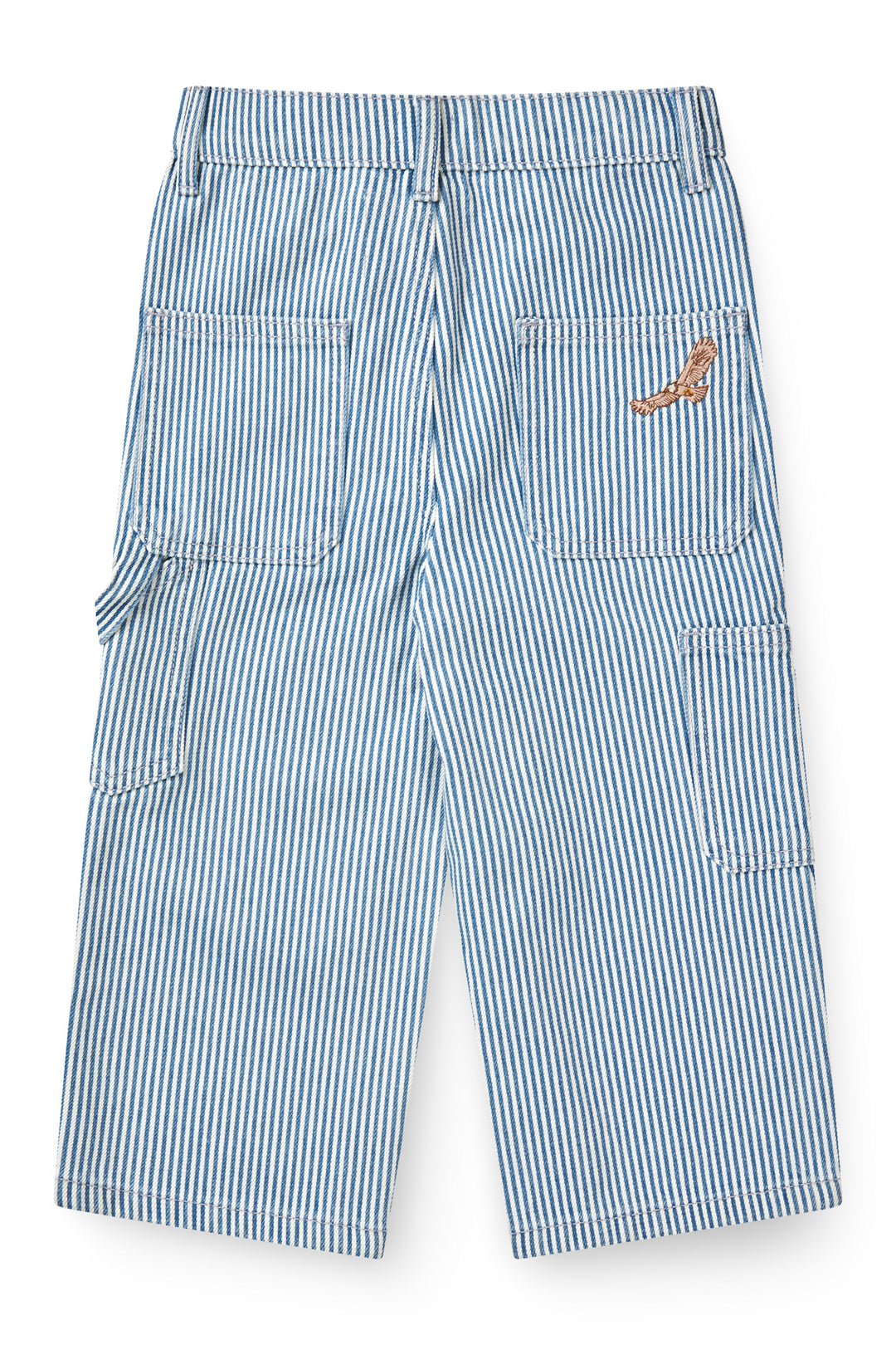 STRIBET DENIM CARGO BUKS M. JUSTERBAR TALJE - DENIM BLUE STRIPE EAGLE