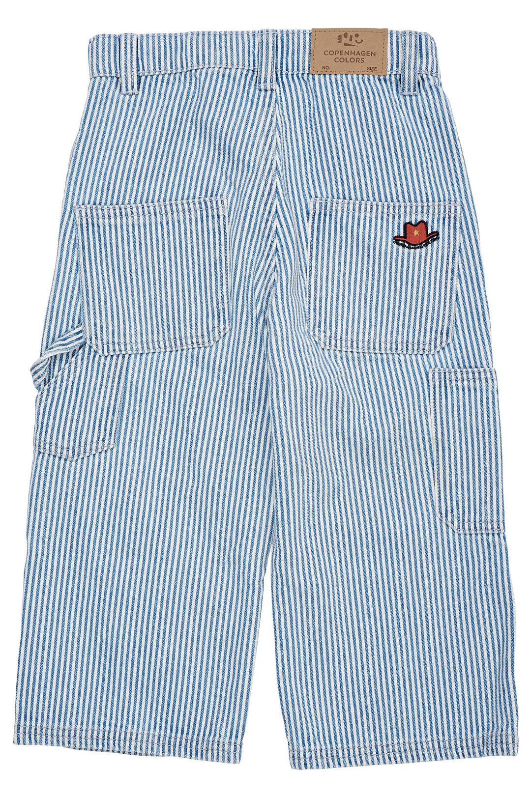 STRIBET DENIM CARGO BUKS M. JUSTERBAR TALJE - DENIM BLUE STRIPE