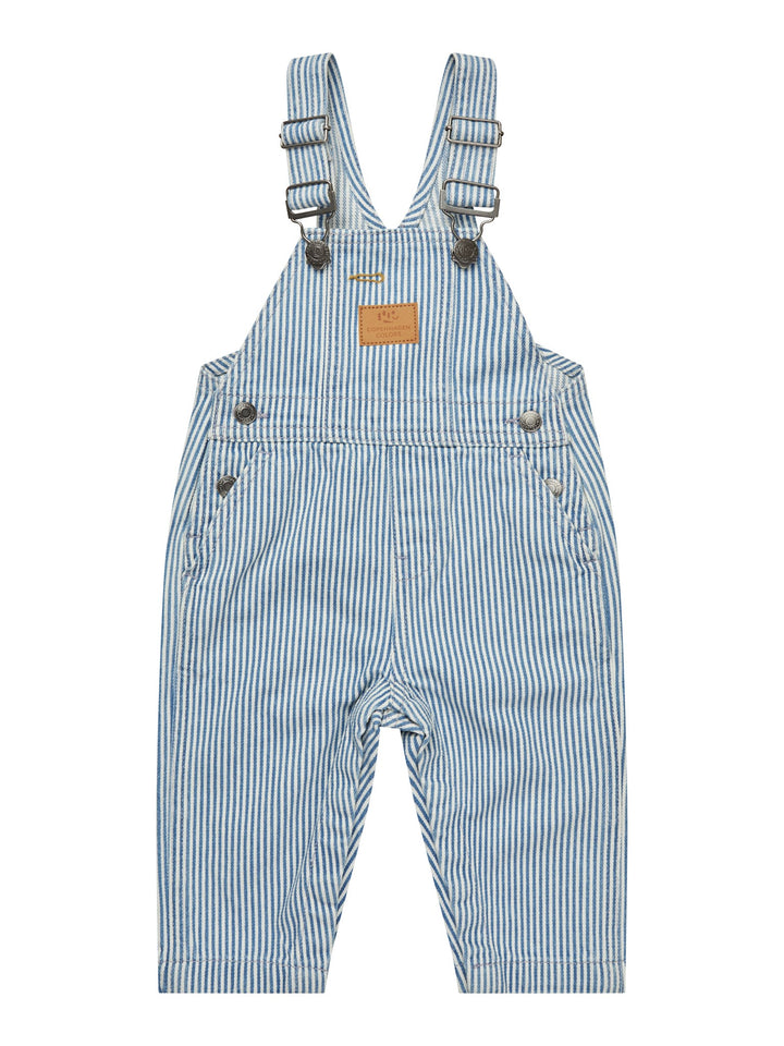 STRIBET DENIM BABY OVERALLS - DENIM BLUE STRIPE