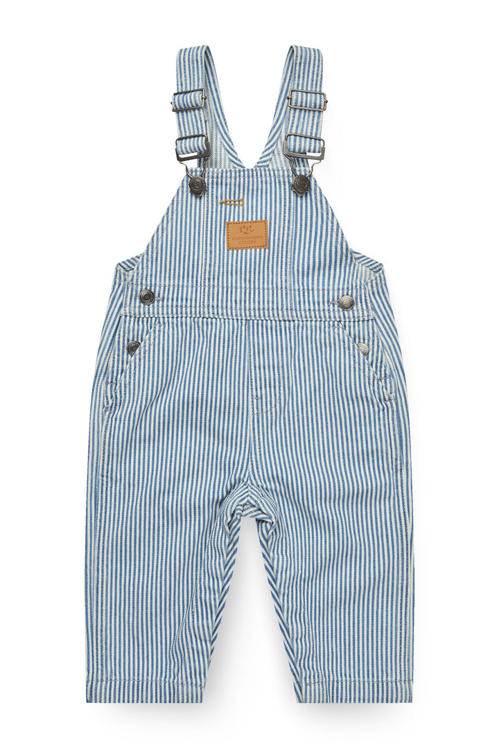 STRIBET DENIM BABY OVERALLS - DENIM BLUE STRIPE